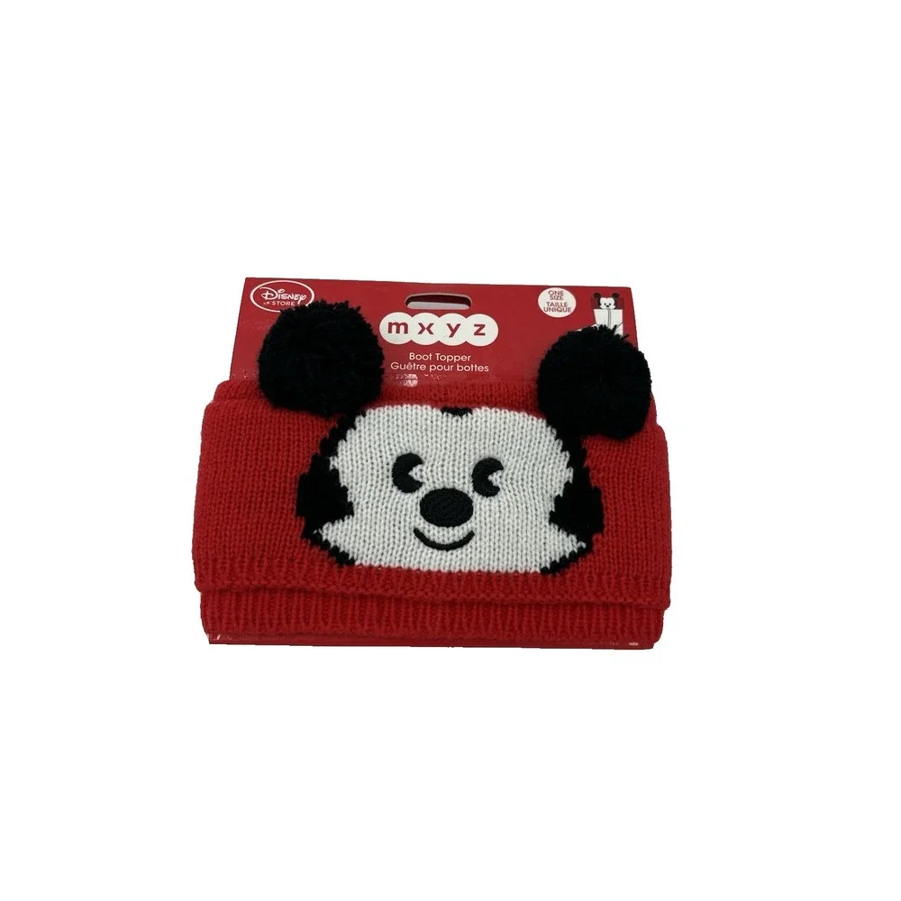 Disney Store MXYZ Mickey Mouse‎ Red Knit Boot Topper for Girls Red One Size